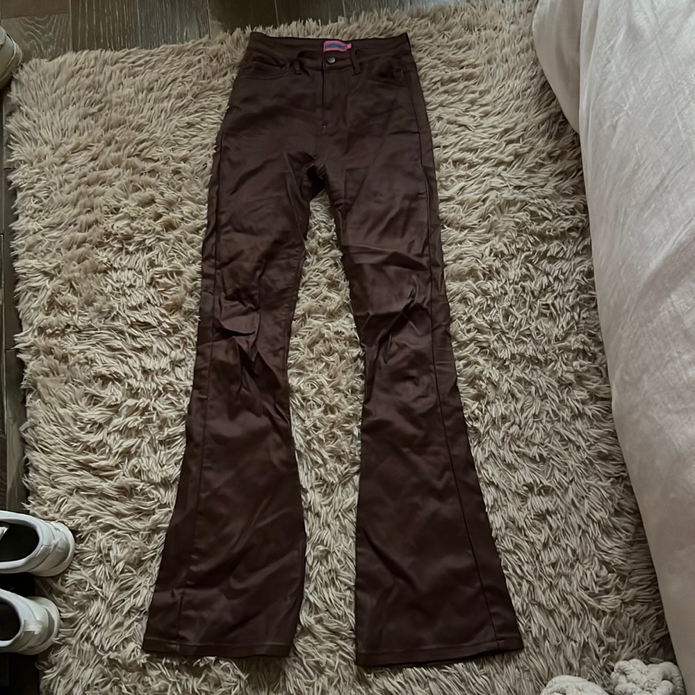 Brown leather edikted pants